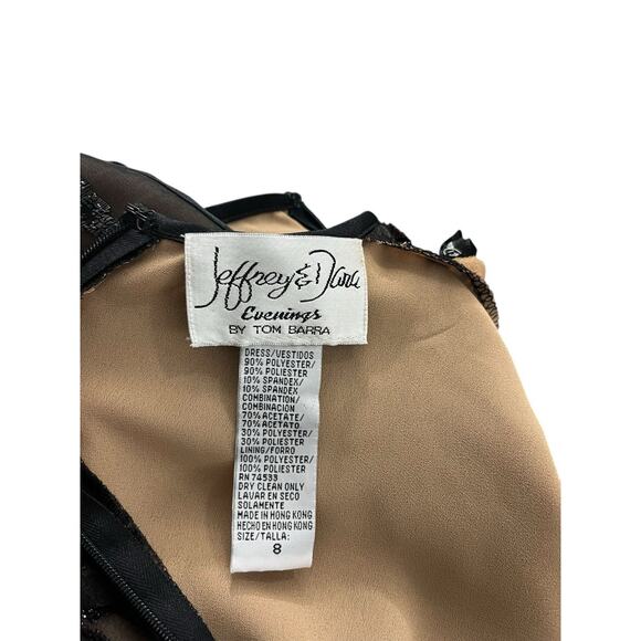 Jeffrey & Dara Black Dress Velvet Lace Cocktail 8 Gown Evening Party Glam Formal - Picture 8 of 8